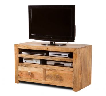 Dakota Light Mango Large 2-Drawer TV Cabinet 1