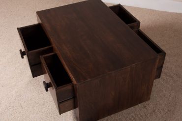 Dakota Dark Mango Small 4-Drawer Coffee Table (CLEARANCE)