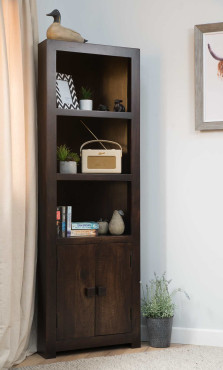 Dakota Dark Mango Corner Bookcase