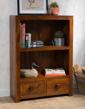 Dakota Mango Small 2-Drawer Bookcase