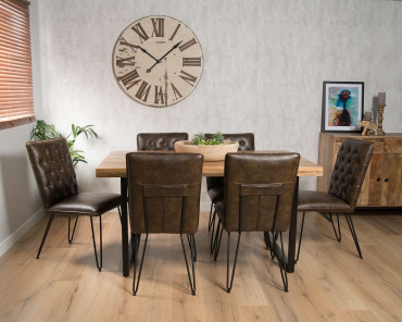 Imari Industrial 6-Seater Dining Set - Manhattan Chairs