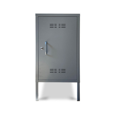Industrial Locker Bedside Cabinet - Grey (CLEARANCE)
