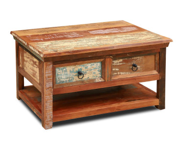 Reclaimed Indian 2-Drawer Coffee Table