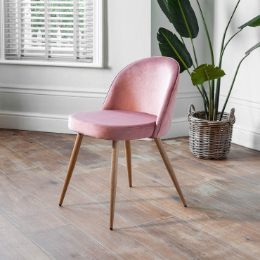 Salerno Velvet Dining Chair - Pink
