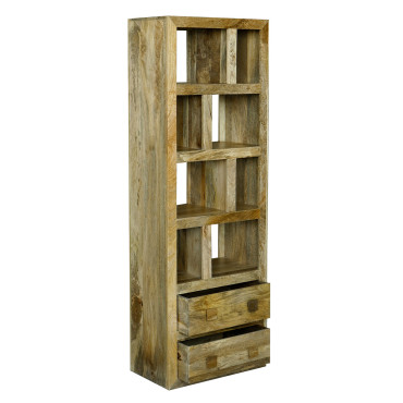 Soho Light Mango Tall Open 2 Drawer Bookcase/Shelving Unit