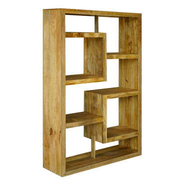 Soho Light Mango Tall Open Straight Geometric Bookcase/Shelving Unit