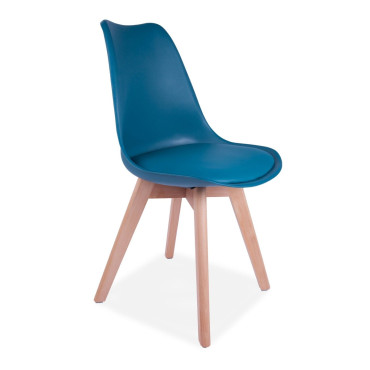 Scandi Pyramid Dining Chair With Pad - Teal